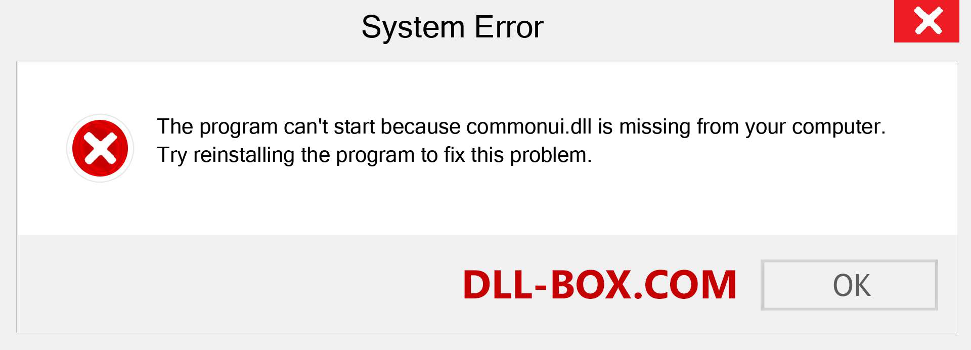  commonui.dll file is missing?. Download for Windows 7, 8, 10 - Fix  commonui dll Missing Error on Windows, photos, images