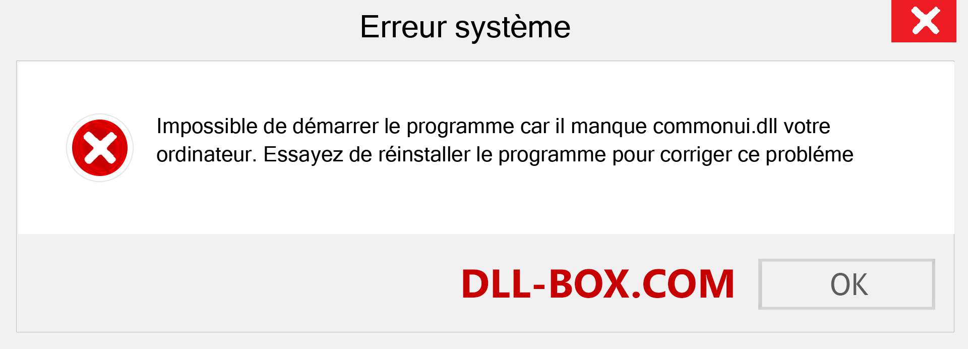 Le fichier commonui.dll est manquant ?. Télécharger pour Windows 7, 8, 10 - Correction de l'erreur manquante commonui dll sur Windows, photos, images