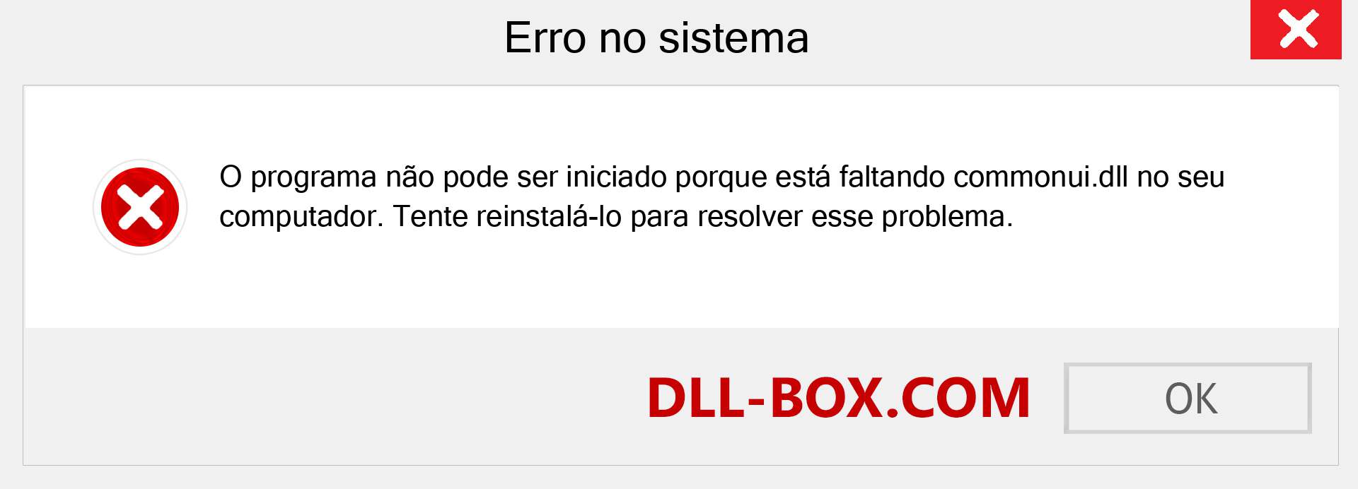 Arquivo commonui.dll ausente ?. Download para Windows 7, 8, 10 - Correção de erro ausente commonui dll no Windows, fotos, imagens